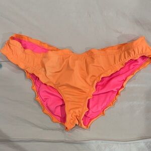 Victoria's Secret Orange and Pink Bikini Bottom